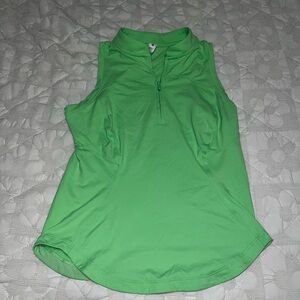 Lululemon Athletica Green Front-Zip Mock-Neck Tennis Tank